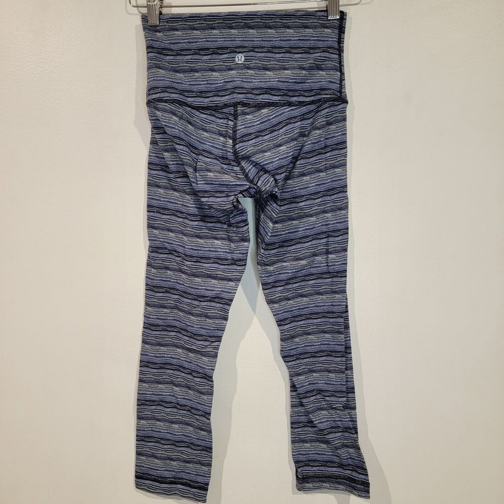 Lululemon Wunder Under Crop Space Dye Twist Sapphire Blue Multi Cropped Leggings